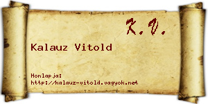 Kalauz Vitold névjegykártya